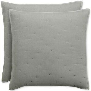 Hotel Collection Silver Gray 26”x26” Chenille Euro Pillow Shams 2 Covers New